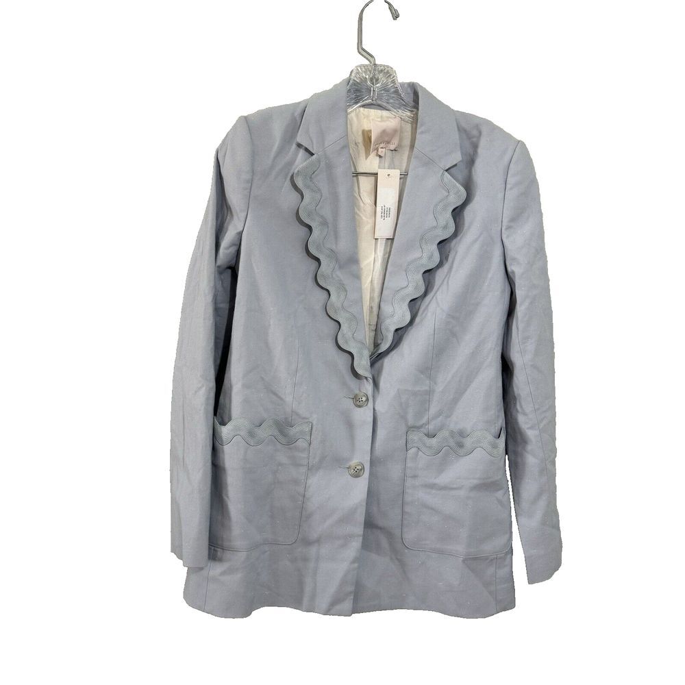 Rebecca Taylor‎ New NWT Slub Denim Jacket Blue Blazer 2 $259